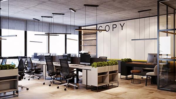 Workstations at the ChatBuild office